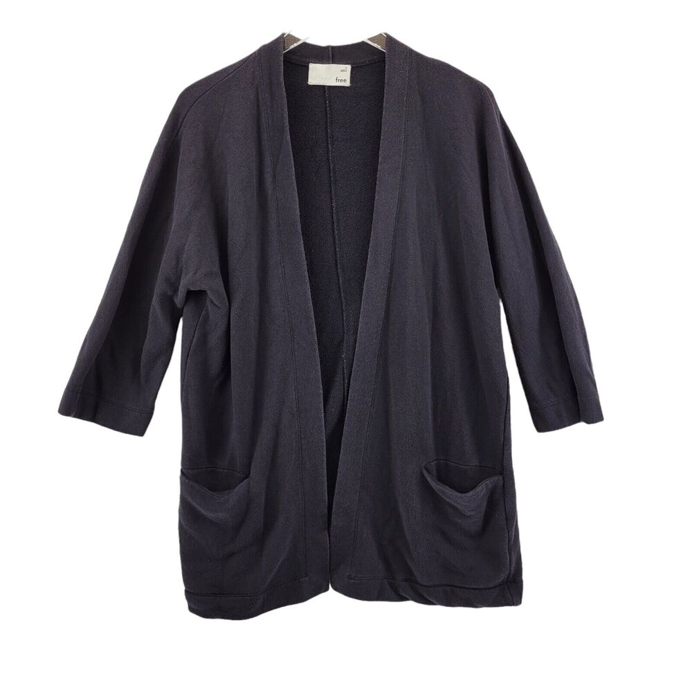 Aritzia Wilfred Free Open Tunic Cardigan Sweater Black Size Small Oversized